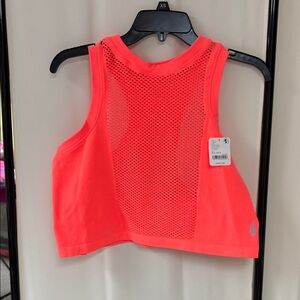 FP Movement by Free People Bright Coral Mesh Tank Top